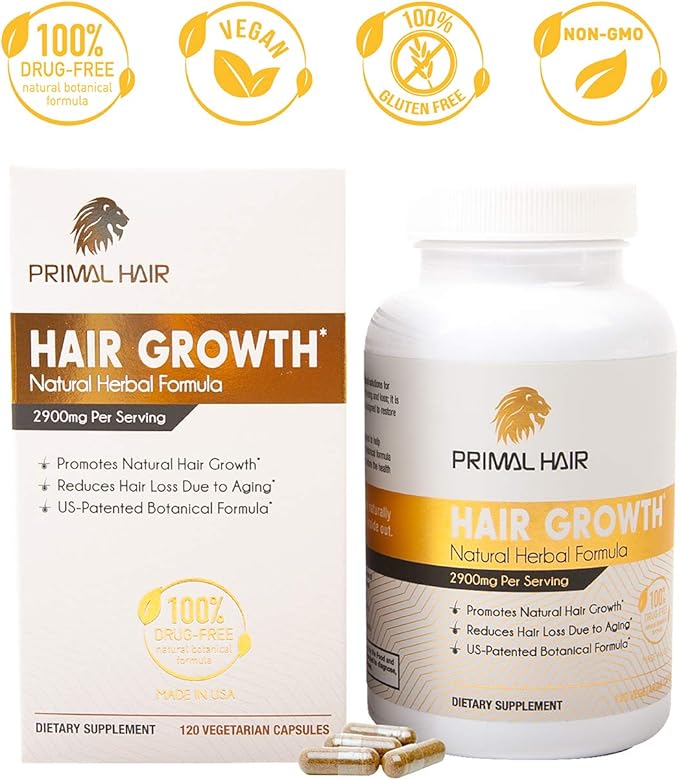 3 PK- 100% Natural Growth Treatment, Reduces Hair Loss, US Patented Formula Proven Effective for Men & Women, 100% Vegan, Non-GMO, 90-Day Supply, 3 Pack-VivaGrace Women