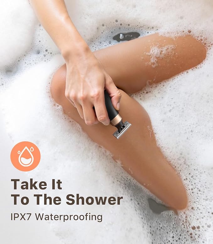 Mini Bikini Trimmer for Women - Intimate Pubic Hair Removal, Electric Body Groomer, Small Portable Wet/Dry Shaver, Magnetic Blade, USB-C Rechargeable with Travel Case, Easy to Clean (Black)-VivaGrace Women