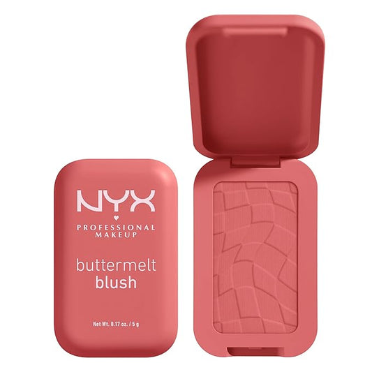 NYX PROFESSIONAL MAKEUP Buttermelt Powder Blush, Fade and Transfer-Resistant Blush, Up to 12HR Make Up Wear, Vegan Formula - Feeling Butta-VivaGrace Women