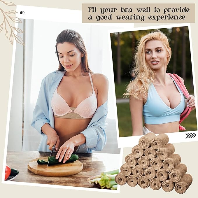 Toulite 20 Pcs Bra Liners for Sweat 18x3 Inch 3 Layer Washable Rectangle Cotton Under Breasts Pads for Women Absorb Sweating-VivaGrace Women