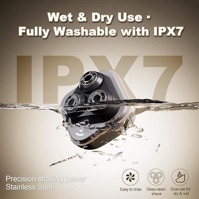 Facial Hair Removal for Women, 3D Floating Blade Rotary Razor, Wet/Dry Electric Shaver, Portable & USB Rechargeable Epilator Hair Remover for Face, Upper Lip, Chin, Arms & Legs (Beige)-VivaGrace Women