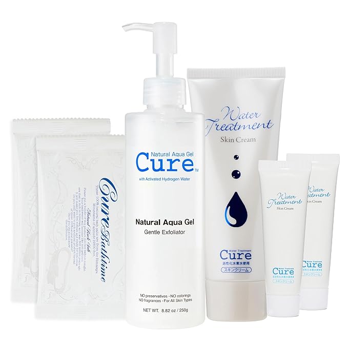 Cure by Toyo | The Beauty 3-Step Skincare Kit | Gentle Exfoliating Gel, Himalayan Salts & Moisturizing Cream | All Skin Types | Anti-Aging-VivaGrace Women
