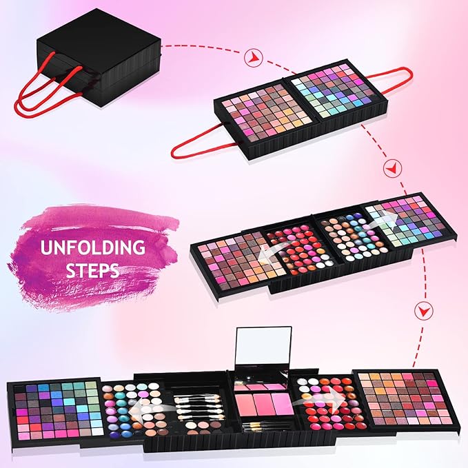 All in One Makeup Kit for Women Full Kit- 177 Color Combination Makeup Set Palette- 119 Eyeshadow,35 Lipstick,6 Powder,14 Concealer,10 Applicators,20 Brushes Set,Make Up Gift Kits for Women Teen Girl-VivaGrace Women
