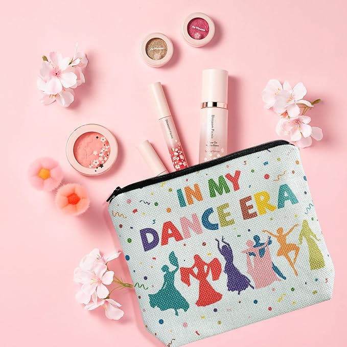 My Dance Era Canvas Zipper Cosmetic Bag, Small Makeup Bag for Women, Friends, Daughter, Sister for Dancers, Dancer Birthday Gifts for Girls (Blue)-VivaGrace Women
