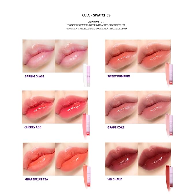 keybo Lip Plumper Dotom Lip Plus 16 Colors, 3 Steps Extreme Plumping Clear Lip Gloss by Essence Lip Care Oil & 16 Color Tints from Korean Makeup (31. Grand Master-Spring Glass)-VivaGrace Women