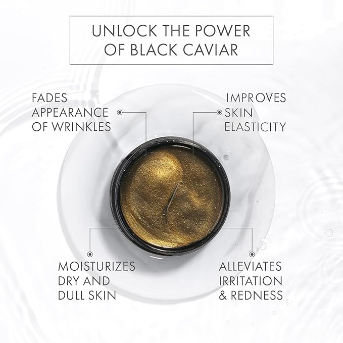 depology Black Caviar Under Eye Patches (30 Pairs), Anti-aging Hydrating Eye Mask for Wrinkles, Fine lines, Skincare with Hyaluronic Acid & Cica, Beauty & Personal Care-VivaGrace Women