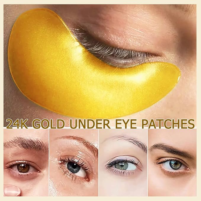 Under Eye Patches (30 Pairs) -24K Gold Eye Masks for Puffy Eyes and Dark Circles Collagen Skin Care Products,Smooth Fine Line, Nourish Skin, Gel Under Eye Patches for Women And Men-VivaGrace Women