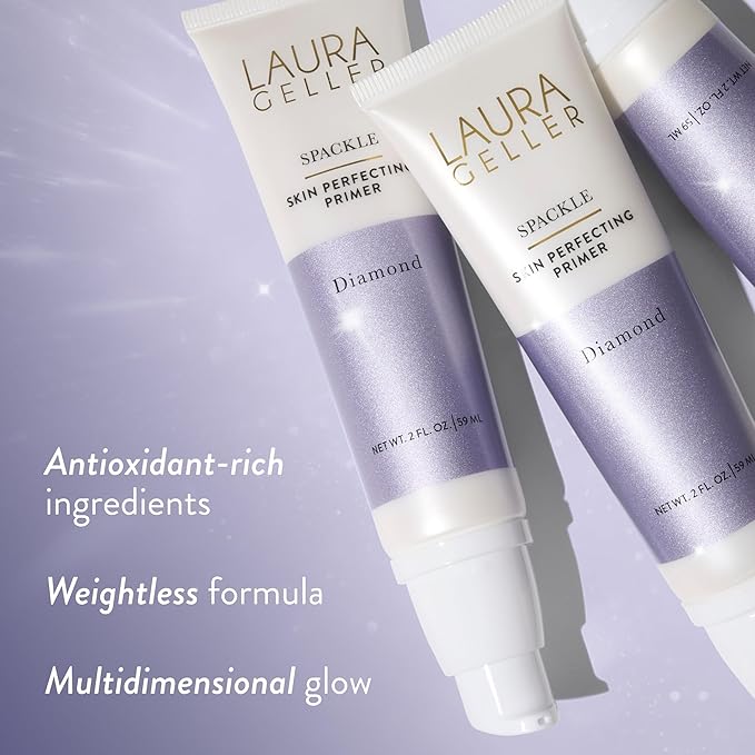 LAURA GELLER NEW YORK Spackle Primer - Diamond - Super-Size 2 Fl Oz - Hyaluronic Acid Makeup Primer for Mature Skin-VivaGrace Women