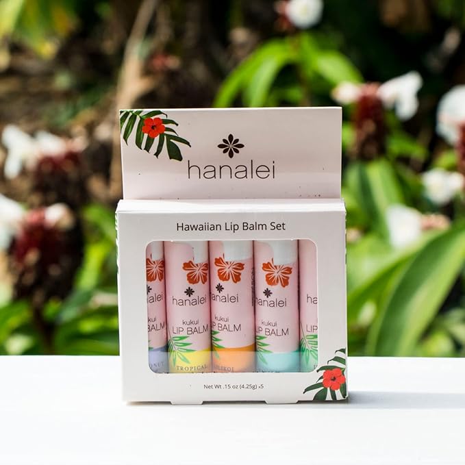 Hanalei Lip Balm and Moisturizer - Natural Kukui Oil and Beeswax Lip Moisturizer to Hydrate and Replenish Dry, Chapped Lips - Made in USA - Tropical Citrus-VivaGrace Women