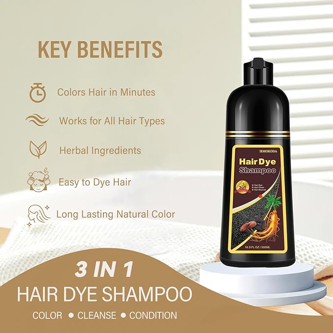 Silver Gray Hair Dye Shampoo, Instant Hair Color Shampoo, Colors Hair in Minutes, Long Lasting Silver Hair Dye, Champu Para Canas, Easy to Use 16.90 Fl Oz-VivaGrace Women