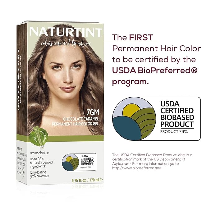 Naturtint 7GM Chocolate Caramel Permanent Hair Color (Pack of 6), Ammonia Free, Vegan, Cruelty Free, up to 100% Gray Coverage, Long Lasting Results (Packaging may vary)-VivaGrace Women