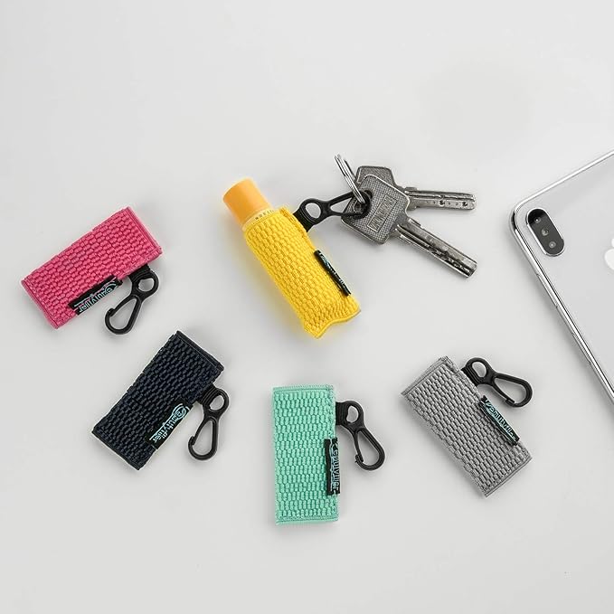 Beautyflier Cute Elastic Lip Balm Holder Keychain, Lipstick Sleeve Chapstick Sleeve Holder for Burts Bees Chapstick-VivaGrace Women