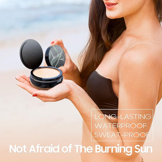 Mushroom Head Air Cushion CC Cream Foundation - Moisturizing & Long-Lasting BB Cream Concealer Makeup Base for All Skin Types, Brighten Long - Lasting Even Color Correcting Concealer (Medium Deep)-VivaGrace Women