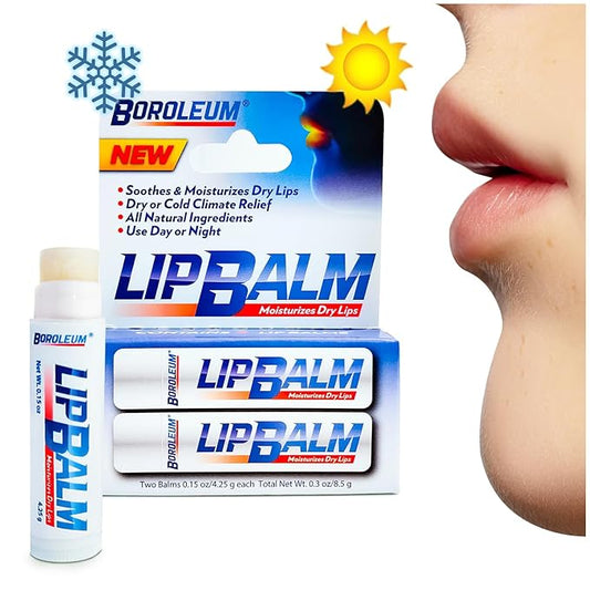 Natural Lip Balm by Boroleum | Best Chapped Lip Moisturizer for Dry Cracked Lips | All Natural Ingredients for Men Women and Kids | 4.25 gr. Tubes, 2 Lip Balms Per Pack-VivaGrace Women
