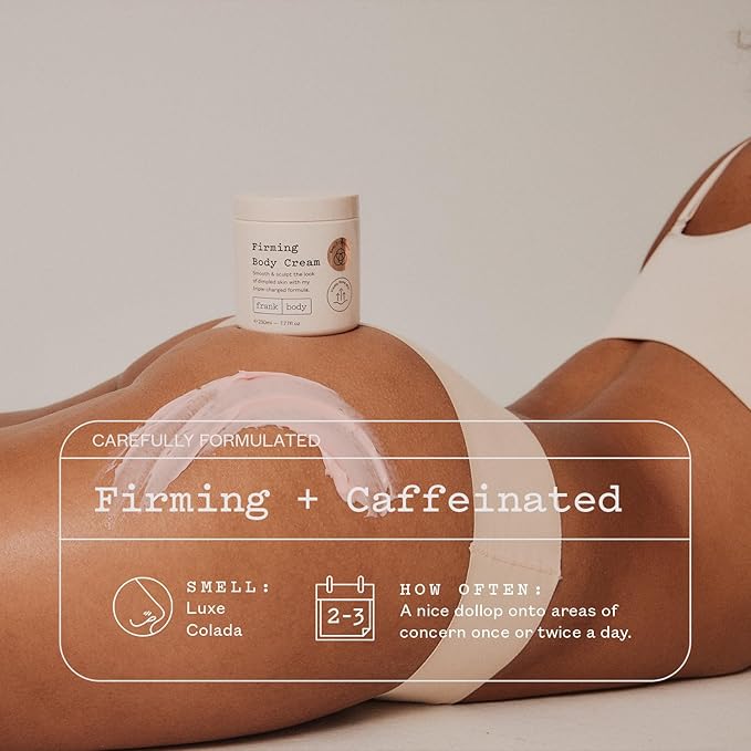 frank body Firming Body Cream | Caffeine & BODY 3 COMPLEX™ to Help Reduce the Look of Dimpled Skin & Stretch Marks | Vegan, Cruelty-Free, Hyper-Hydrating | 200ml-VivaGrace Women
