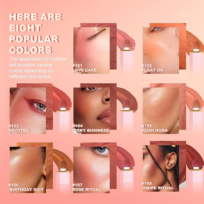 YOUNG VISION Liquid Cheek Blush -Soft Cream Rouge/Blusher Makeup, Buildable Gel-Cream Formula, Long-Wearing, Dewy Finish-VivaGrace Women