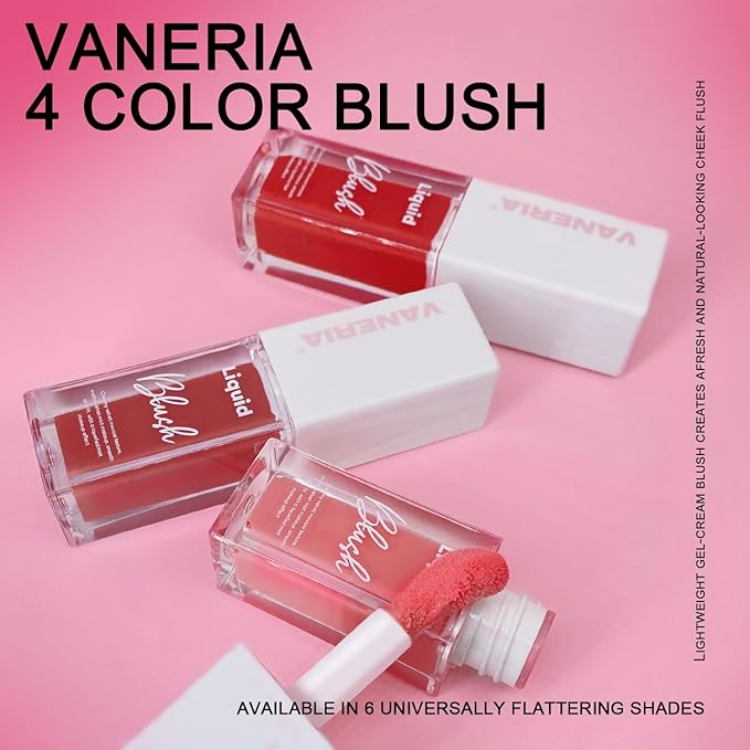 VANERIA Liquid Blush for Cheeks,Long lasting High Pigment Creme Blush,Multi-Use Makeup Blush Stick for Cheeks Lips Eyes,Natural Look Makeup Face Blushes.#1 (5g/0.17oz)-VivaGrace Women