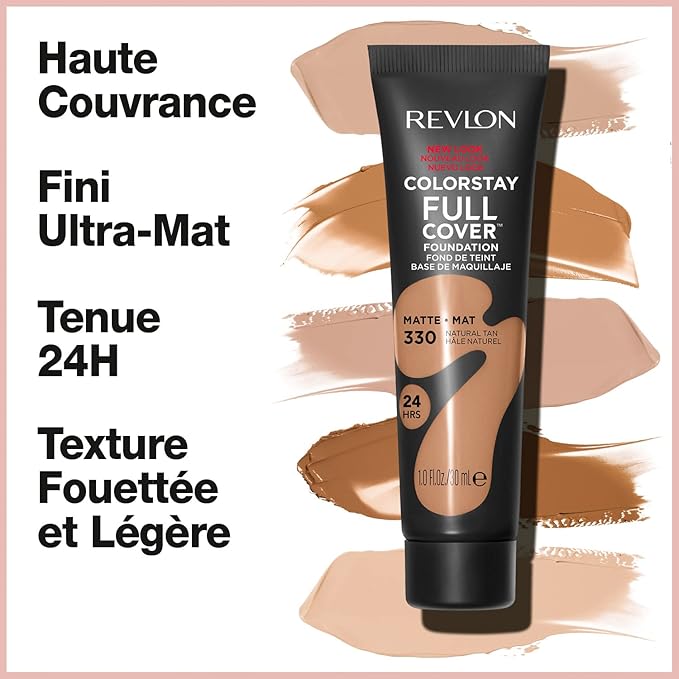 Revlon Liquid Foundation, ColorStay Face Makeup for Normal and Dry Skin, Longwear Full Coverage with Matte Finish, Oil Free, 320 True Beige, 1.0 Oz-VivaGrace Women