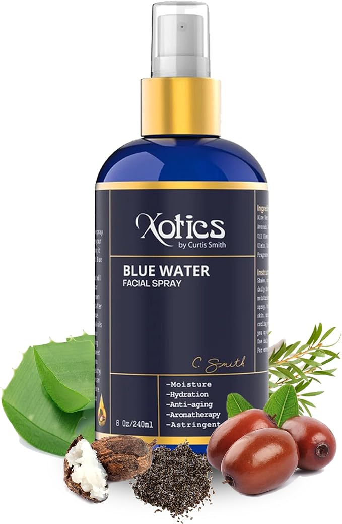 Xotics Blue Water Facial Spray - 8oz - Hydrating Face Mist with Aloe Vera - Refreshing Toner for Men & Women, Aftershave, Daily Moisturizing Splash for All Skin Types-VivaGrace Women