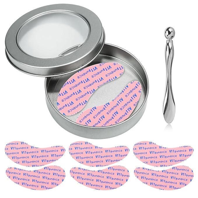 Under Eye Patches Silicone, 3 Pairs Reusable Under Eye Patches With Metal Eye Cream Applicator, Reusable Under Eye Mask Eye Pad For Minimize Fine Lines Wrinkles, Visible Metal Case-VivaGrace Women