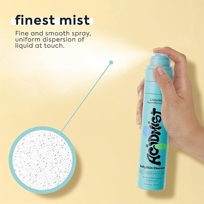 Hypochlorous Acid Spray for Face & Body - Helps Reduce Redness and Breakouts - Travel Size Hypochlorous Spray, Multi-Purpose Topical Facial Skin Repair, pH-Balancing Toner - TSA, Livaclean-VivaGrace Women