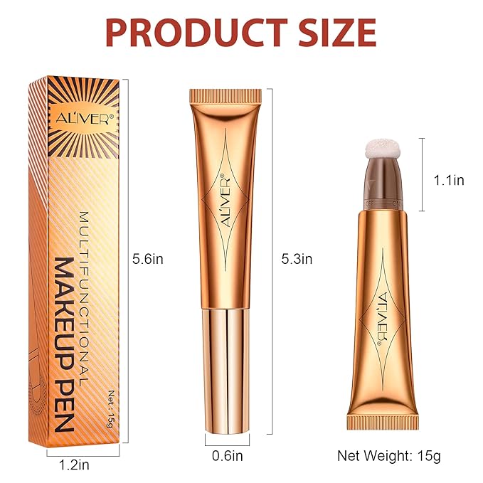 Blush Beauty Wand, Matte Face Blush with Cushion Applicator, Natural Silky Smooth Creamy Liquid Blush Wand, Lightweight Blendable Blush Stick for Cheek, Cruelty-free (Soft Rose)-VivaGrace Women
