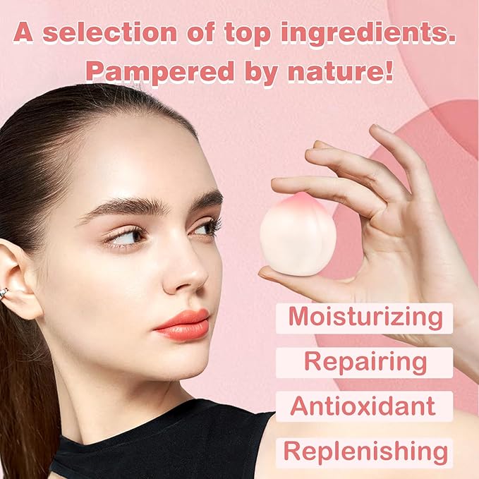 KISSIO Lip Balm,Peach Lip Balm,Lip Care with Sunflower,Olive and Coconut oils,Moisturize and Soothe Dry Chapped Lips,Make Lips Soft,Cruelty Free,0.12 oz(01#Peach)-VivaGrace Women