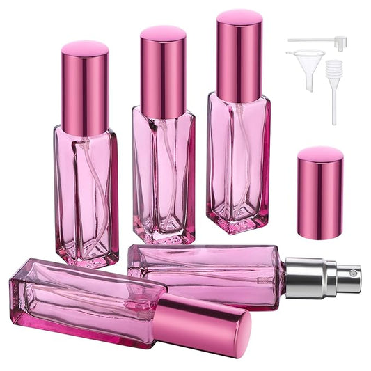 Segbeauty 5pcs Travel Refillable Atomizer, 10ML Empty Sprayer for Perfume, Mini Portable Glass Spray Bottle Dispenser for Cosmetic Accessories, Outgoing Travel Essentials-VivaGrace Women