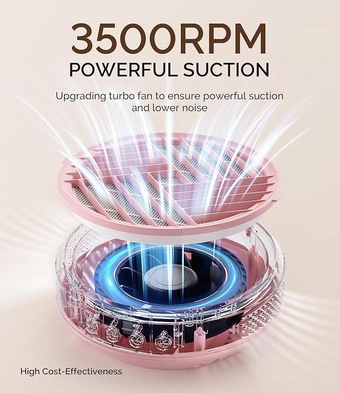 MelodySusie Cordless Nail Dust Collector,Compact Vacuum Fan Rechargeable Dust Collector with Reusable Filter,SProR Powerful Dust Suction Machine for Acrylic Gel Polish Manicure Pedicure at Salon&Home-VivaGrace Women