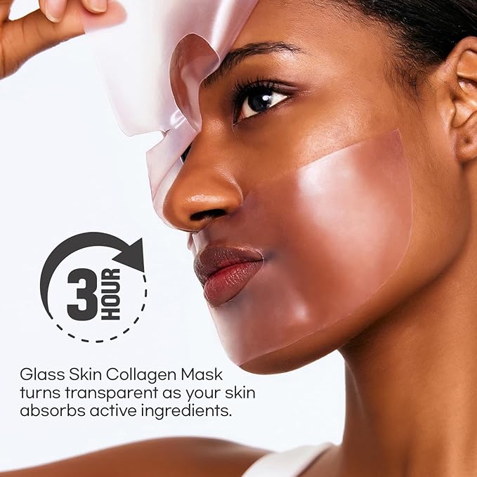 Cell Fusion C Glass Skin Collagen Mask, 1.23 oz. x 5 Sheets, Overnight Hydrogel Mask with Triple Collagen & Niacinamide, Hydrating and Plumping, Korean Skincare-VivaGrace Women