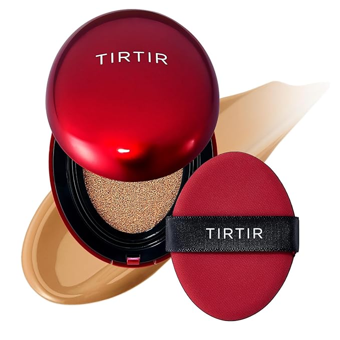 TIRTIR Mask Fit Red Cushion Foundation | Full coverage, Weightless, Skin fit, Satin Glow Finish, Korean Makeup BB Foundation, beauty, Tattoo cover up, Buildable (#31N French Beige, 0.63 Fl Oz)-VivaGrace Women