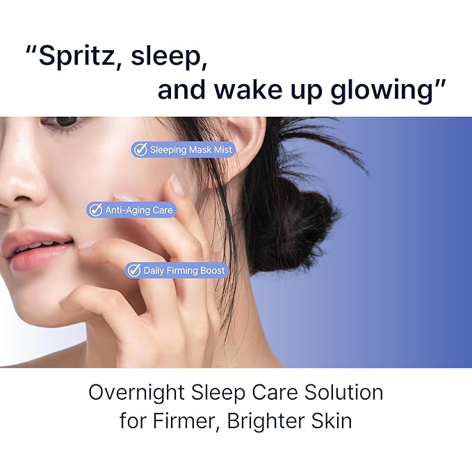 Perfect Sleep Repair Mask Mist 2.70fl.oz, Retinol-Infused Dual Layer Sleeping Serum-in-Mist for Overnight Skin Recovery, Lifting & Wrinkle Care, Deep Hydration & Radiance Boosting Korean Facial Spray-VivaGrace Women