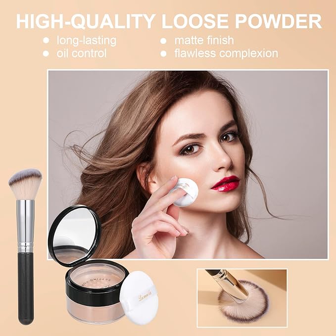 Foundation Liquid Full Coverage Matte Oil Control Concealer with Face Primer & Makeup Brush & Makeup Sponges-VivaGrace Women