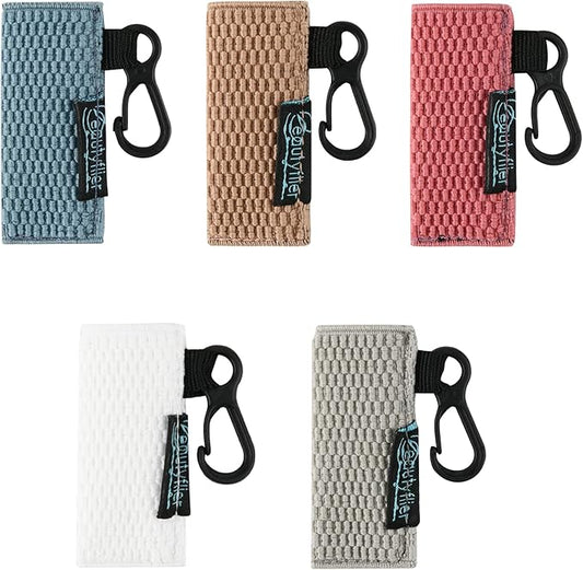 Beautyflier Keychain, Lip Balm Holder for Burts Bees Chapstick - 5pcs, Elastic, Stylish, Unique Designs, Attractive Color, Clip On, Lightweight, Red, Blue, Pink-VivaGrace Women