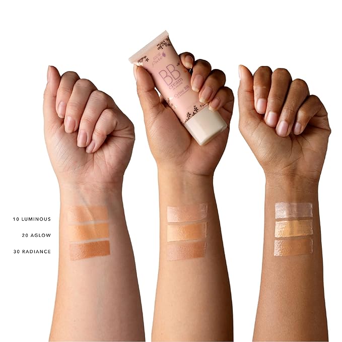 100% PURE BB Cream Shade 20 Aglow Full Face Coverage Skin Care & Glow - All-In-One Primer Concealer & Foundation Makeup - Shimmery, Dewy Youth Medium Color w/Warm Undertone - Vegan - 1 Fl Oz-VivaGrace Women