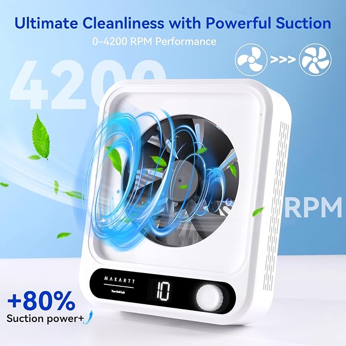 Makartt Nail Dust Collector - Professional Powerful Suction Larina Dust Collector Nail Tech LED Display, Adjustable Speed Reusable Filter, Strainer Panel for Acrylic Nail Polishing Manicure Salon Home-VivaGrace Women