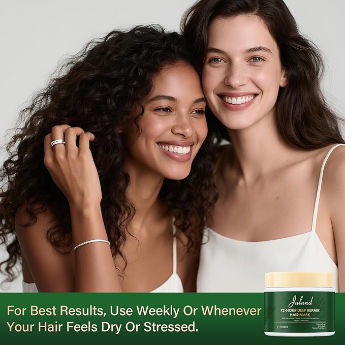 Juland Hair Mask, Collagen Hair Mask with Natural Amla Oil for Moisturization & Damage Repair, Hydroplex Technology for Stronger, Shinier Hair, 11 oz Revitalizing Treatment for Dry-VivaGrace Women
