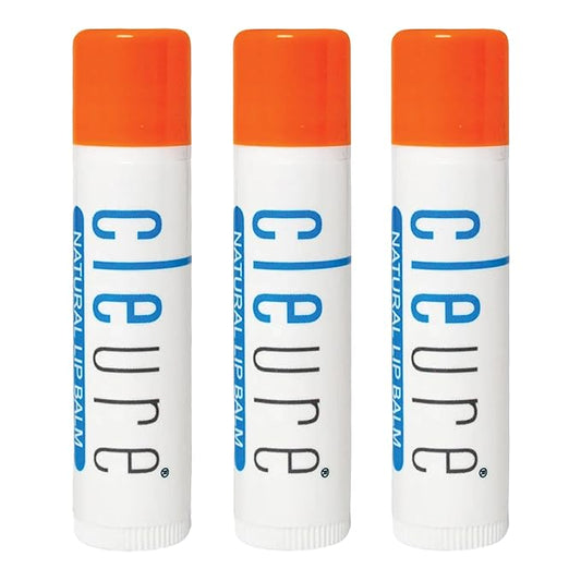 Cleure Organic All Natural Lip Balm - Paraben Free, Fragrance Free, Flavor Free, & Petroleum Free SPF Lip Balm & Hydrating Lip Butter (.15 oz, 3 Pack)-VivaGrace Women