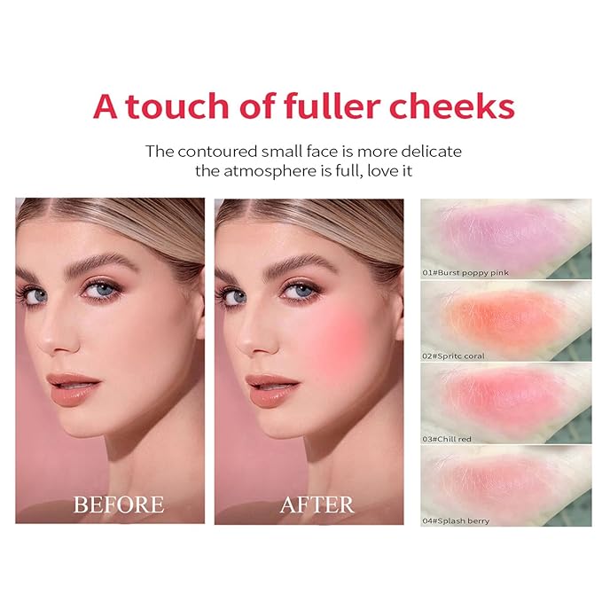 Milk Jelly Blush - Milk Blush - Sheer Cheek & Lip Stain，Long Lasting Milk Jelly Tint Have Transparent & Bright Colors (#4 berry)-VivaGrace Women