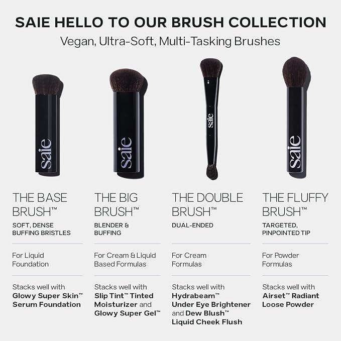 Saie The Big Liquid Foundation Brush - Soft, Multi-Use Makeup Brush for Buffing, Blending & Building - Made with Cruelty-Free, Synthetic Bristles & Creates a Seamless Finish (1 Count)-VivaGrace Women