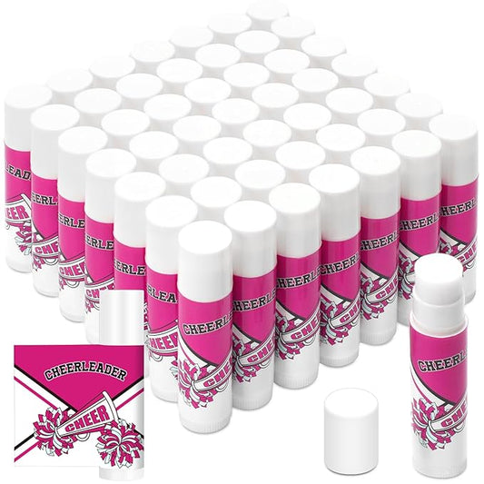 50 Pcs Cheer Gifts Bulk Cheerleading Lip Balm Gifts Moisturizing for Cheerleader Gifts Women-VivaGrace Women