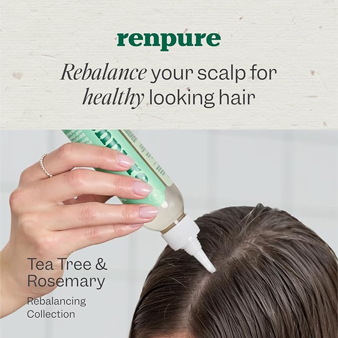 Renpure Tea Tree & Rosemary Scalp Serum, Plant-Based - Refreshing & Rebalancing - For Moisturized, Soft Hair - For Oily/Normal Hair- Tea Tree Leaf Oil, Rosemary Leaf Extract - 4 Fl Oz-VivaGrace Women