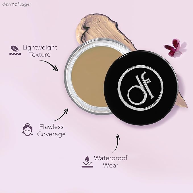 Dermaflage Full Coverage Concealer Cream, Tan, 11 Versatile Shades, Waterproof, Non-Greasy, Matte Finish, Conceals Acne, Dark Circles, Blemish Spots, Tattoos, Bruises, Scars-VivaGrace Women