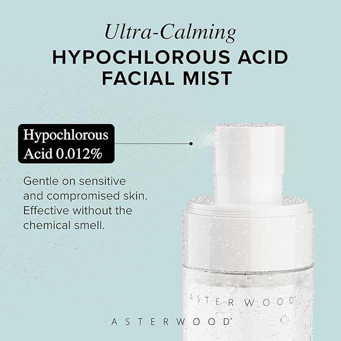Asterwood Hypochlorous Acid Spray for Face - Targets Acne, Redness, Irritation - Multi-Purpose Skin Repair - Antibacterial, Antimicrobial - After Gym/Post-Workout Facial Mist - 4 Fl Oz-VivaGrace Women