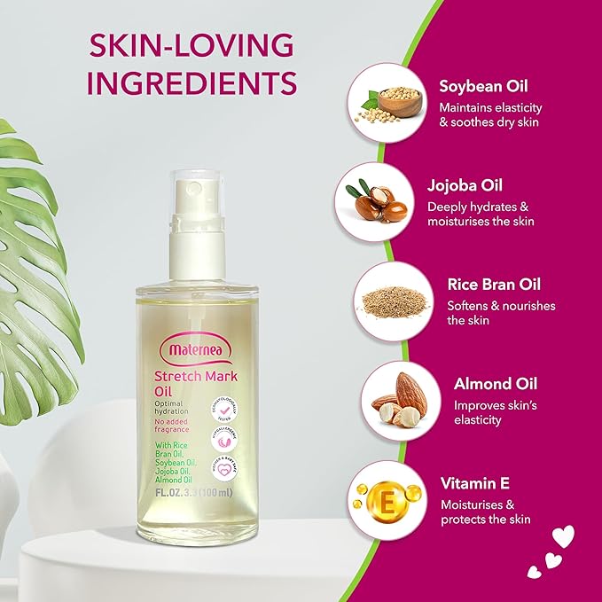 Stretch Mark Oil - Provides Optimal Skin Hydration and Nourishment, 3.3 FL. OZ. (100 ml)-VivaGrace Women