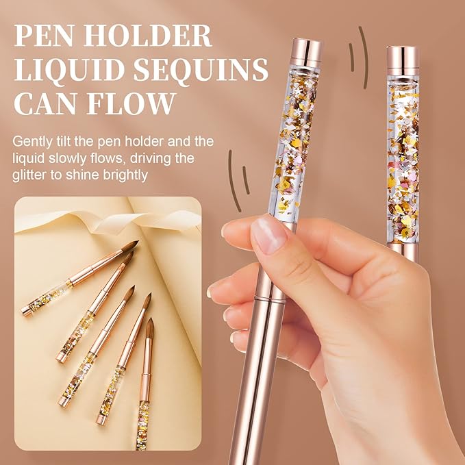 Acrylic Nail Brush Size 10,KEMEISI 100% Pure Kolinsky Nail Art Brushes Sturdy Handle Oval Shaped Acrylic Powder Nail Design Tools for Professional Manicure DIY Home Salon (Gold)-VivaGrace Women