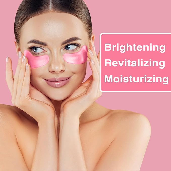 60pcs Under Eye Mask, Pink Collagen Under Eye Patches for Puffy Eyes & Dark Circles Treatments, Reduce Under Eye Bags Smooth Wrinkles, Lighthen Fine Lines, Moisturizing Under Eye Masks-VivaGrace Women