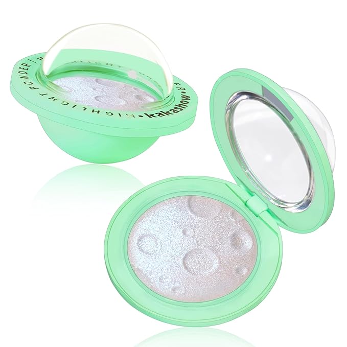 Highlighter Palette, Chameleon Face Shimmer Blush Makeup, Multichrome Glitter Holographic Iridescent Blue Sparkle, Rainbow Color Shifting Eyeshadow Cheek Contour Highlight Creamy Powder Pallet-VivaGrace Women