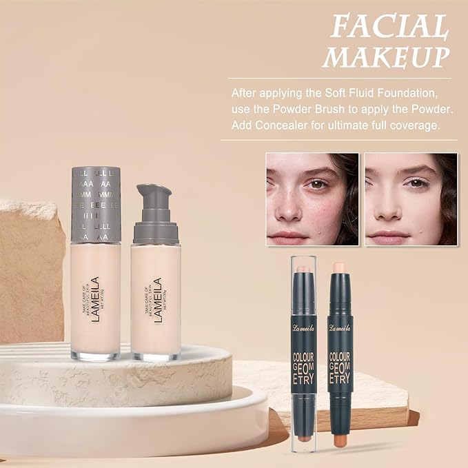 All in One Makeup Kit for Women Full Kit, Includes Eyeshadow,Foundation,Eyeliner,Mascara,Eyebrow pencil,Contour Stick, Makeup Brush, Makeup Sponge, Make Up Gift Set for Women, Teens-VivaGrace Women