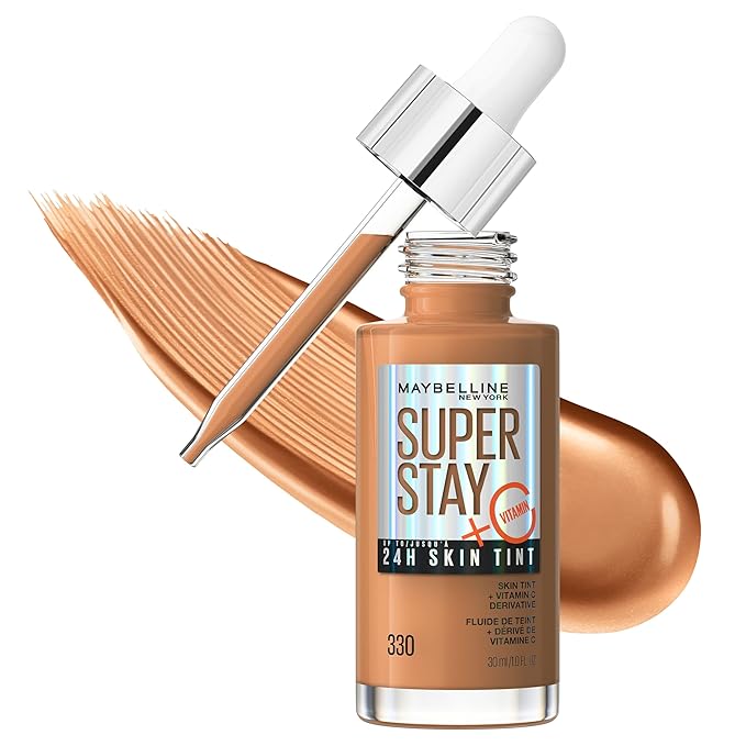 Maybelline Super Stay Up to 24HR Skin Tint, Radiant Light-to-Medium Coverage Foundation, Makeup Infused With Vitamin C, 330, 1 Count-VivaGrace Women